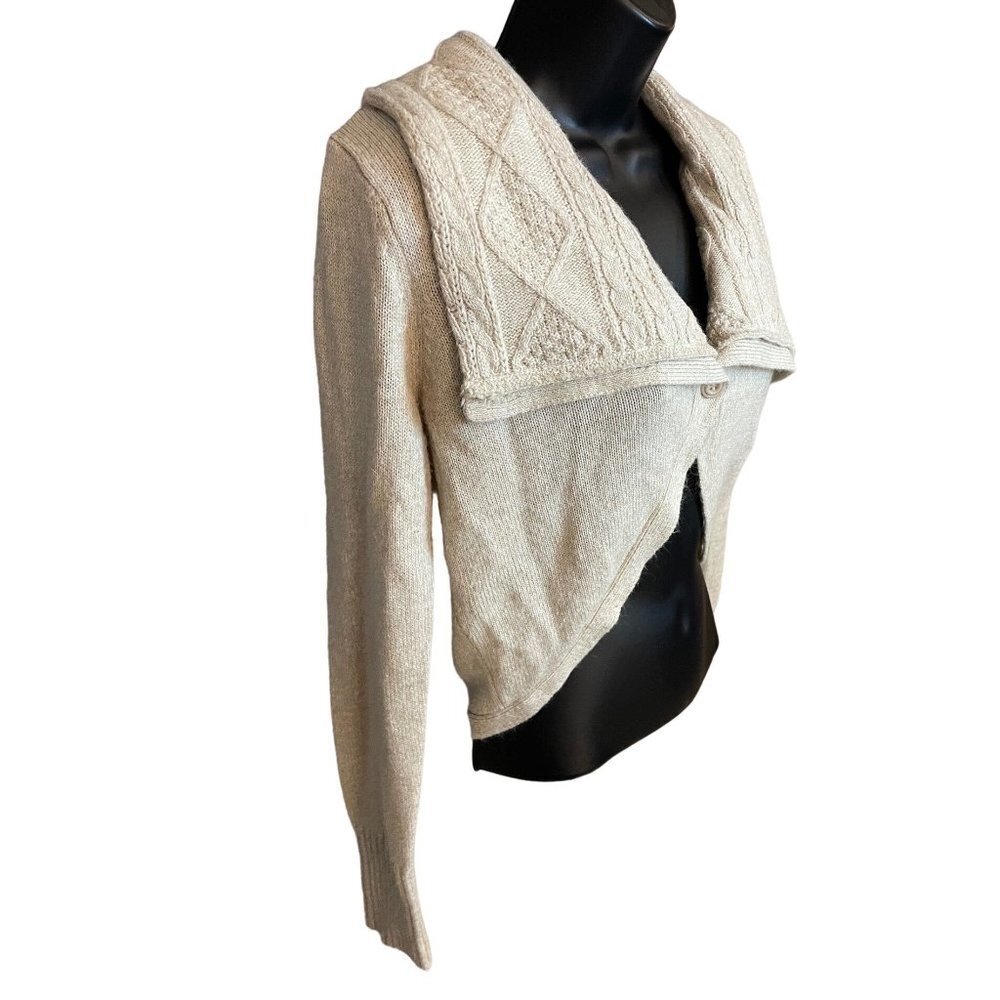 Onea Tan Cropped Single Button Collared Sweater S… - image 4